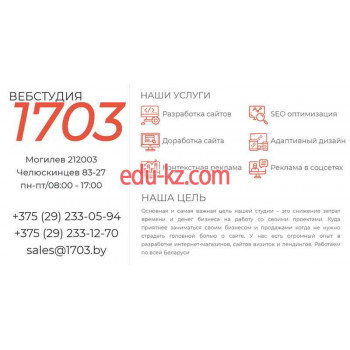 Интернет-маркетинг Вебстудия 1703 - на портале biznesby.su